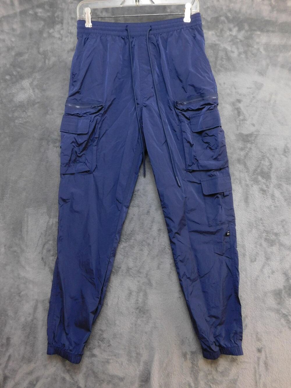 Standard Cloth Pants Mens 32x28 Blue Nylon Cargo Jogger Elastic Cuff Casual